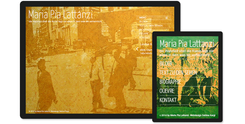 Maria Pia Lattanzi, Website, Webdesign, Umsetzung
