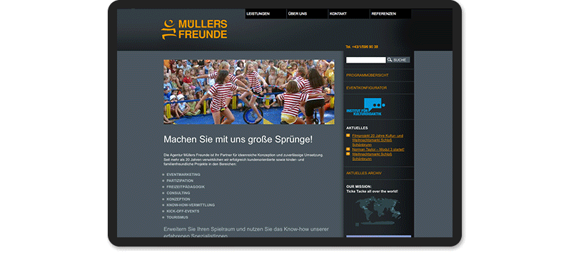 Müllers Freunde, Website, Webdesign, Umsetzung